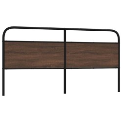Tête de lit chêne marron 190 cm acier et bois d'ingénierie 