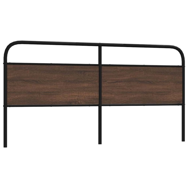 Tête de lit chêne marron 190 cm acier et bois d'ingénierie 