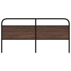 Tête de lit chêne marron 190 cm acier et bois d'ingénierie 
