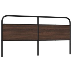 Tête de lit chêne marron 190 cm acier et bois d'ingénierie 