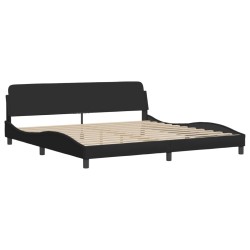 Cadre de lit sans matelas noir 200x200 cm tissu 