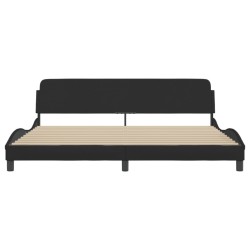 Cadre de lit sans matelas noir 200x200 cm tissu 