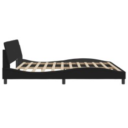 Cadre de lit sans matelas noir 200x200 cm tissu 