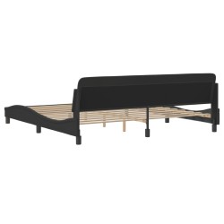 Cadre de lit sans matelas noir 200x200 cm tissu 