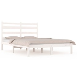 Cadre de lit sans matelas blanc bois massif 140x200 cm 