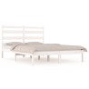 Cadre de lit sans matelas blanc bois massif 140x200 cm 