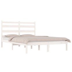Cadre de lit sans matelas blanc bois massif 140x200 cm 