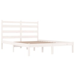 Cadre de lit sans matelas blanc bois massif 140x200 cm 