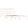 Cadre de lit sans matelas blanc bois massif 140x200 cm 