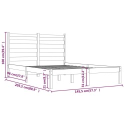 Cadre de lit sans matelas blanc bois massif 140x200 cm 