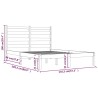 Cadre de lit sans matelas blanc bois massif 140x200 cm 