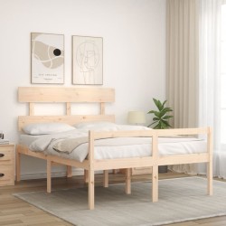 Lit pour personne âgée et tête de lit petit double bois massif 