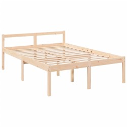 Lit pour personne âgée et tête de lit petit double bois massif 