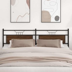 Tête de lit chêne marron 200 cm bois d'ingénierie et acier 