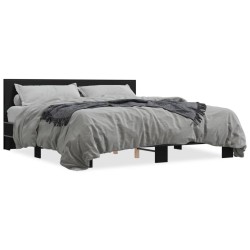 Cadre de lit sans matelas noir 180x200 cm 