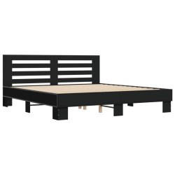 Cadre de lit sans matelas noir 180x200 cm 