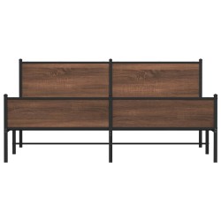 Cadre de lit en métal sans matelas chêne marron 183x213 cm 