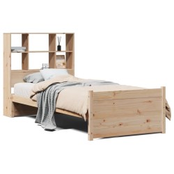 Lit bibliothèque sans matelas 90x190 cm bois de pin massif 