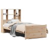 Lit bibliothèque sans matelas 90x190 cm bois de pin massif 