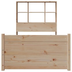 Lit bibliothèque sans matelas 90x190 cm bois de pin massif 