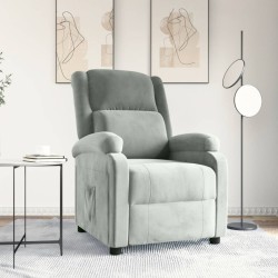 Fauteuil inclinable gris clair velours 