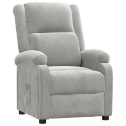Fauteuil inclinable gris clair velours 