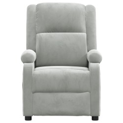 Fauteuil inclinable gris clair velours 