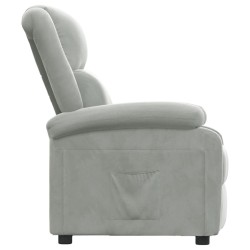 Fauteuil inclinable gris clair velours 