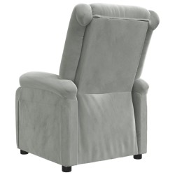Fauteuil inclinable gris clair velours 