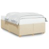 Cadre de lit sans matelas crème 120x190 cm tissu 