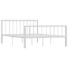Cadre de lit sans matelas blanc métal 140x200 cm 