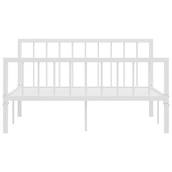 Cadre de lit sans matelas blanc métal 140x200 cm 