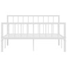 Cadre de lit sans matelas blanc métal 140x200 cm 