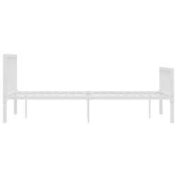 Cadre de lit sans matelas blanc métal 140x200 cm 