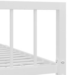 Cadre de lit sans matelas blanc métal 140x200 cm 