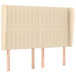 Tête de lit avec oreilles Crème 147x23x118/128 cm Tissu 
