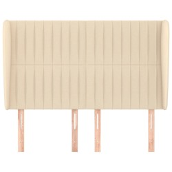 Tête de lit avec oreilles Crème 147x23x118/128 cm Tissu 