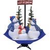 Arbre de Noël neigeux avec base de parapluie Bleu 170 cm PVC 