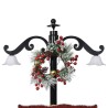 Arbre de Noël neigeux avec base de parapluie Bleu 170 cm PVC 