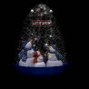 Arbre de Noël neigeux avec base de parapluie Bleu 170 cm PVC 