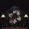 Arbre de Noël neigeux avec base de parapluie Bleu 170 cm PVC 