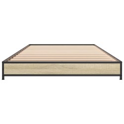 Cadre de lit sans matelas chêne sonoma 75x190 cm 