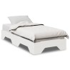 Cadre de lit sans matelas empilable blanc 90x190 cm bois massif 