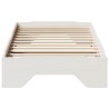 Cadre de lit sans matelas empilable blanc 90x190 cm bois massif 
