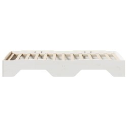 Cadre de lit sans matelas empilable blanc 90x190 cm bois massif 