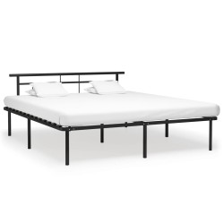 Cadre de lit sans matelas noir métal 180x200 cm 