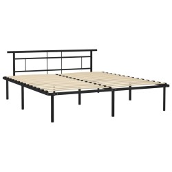 Cadre de lit sans matelas noir métal 180x200 cm 