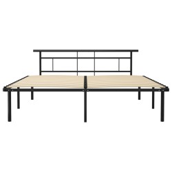 Cadre de lit sans matelas noir métal 180x200 cm 
