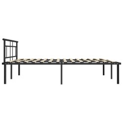 Cadre de lit sans matelas noir métal 180x200 cm 