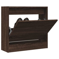 Armoire à chaussures chêne marron 60x21x57 cm bois d'ingénierie 
